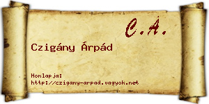 Czigány Árpád névjegykártya