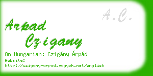 arpad czigany business card
