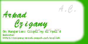 arpad czigany business card